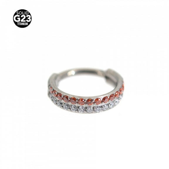 VOLALO Titanium Micro Gem Hinged Nose Hoop Beauty Jewelry