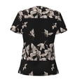 thumbnail image 4 of Naloa Japanese White Crane Print T-Shirts Short Sleeve V Neck Tees for Women Fashion Tops Trendy Lightweight Soft Casual Summer Outfits Clothes, 4 of 5