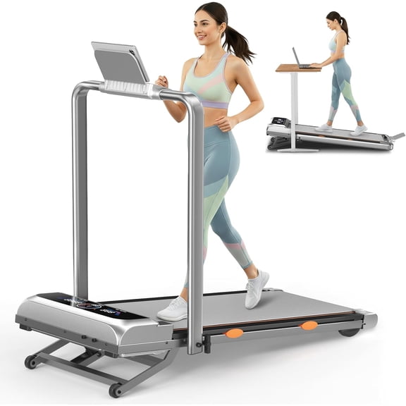 Smart Walking Pad Treadmill with 15% Auto Incline, 12-Level Adjustable Slope, 3.5HP Quiet Motor, Shock Absorption & Foldable Design for Home Office