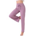 thumbnail image 1 of Pantalones de pijama de mujer INSPIRE CHIC, de pierna ancha, con cordón, pantalones de sudadera elásticos, pantalones de lounge Palazzo, pantalones de yoga para dormir, color púrpura, 1 of 6