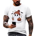 thumbnail image 2 of Mens Halloween Costume Halloween T Shirts Round Neck Short Sleeve Holiday Halloween Tee Tops, 2 of 5