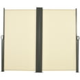 thumbnail image 1 of Outsunny Auvent Latéral Double Rétractable 236 Pouces x 71 Pouces Écran de Patio Blanc Crème, 1 of 10