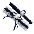 thumbnail image 4 of MasteelfCA Bridal Wedding Garter Lace Ribbon Flower Garters Decorations for Bride and Bridesmaid (Dark Blue), 4 of 7