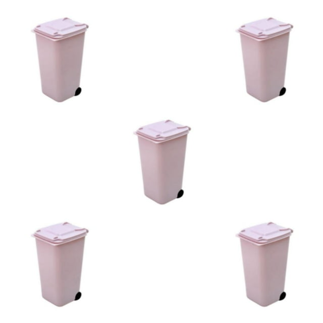 Youkk Plastic Desktop Trash Can - Convenient And Durable For Anywhere Healthy And Safe Wheelie Trash light pink 5Set