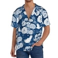 thumbnail image 3 of Wukai Rose Flowers Men's Casual Short-Sleeve Button Down Shirt - Lightweight Summer Dress Shirt for Daily Wear-, 3 of 7
