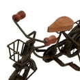 thumbnail image 5 of 12"W, 7"H Black Metal Bike Sculpture with Wood Accents, by DecMode (2 Count), 5 of 9