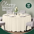 thumbnail image 2 of Exquisite 1-Pack Ivory Plastic Disposable 120-inch Round Tablecloths for Parties, 2 of 4