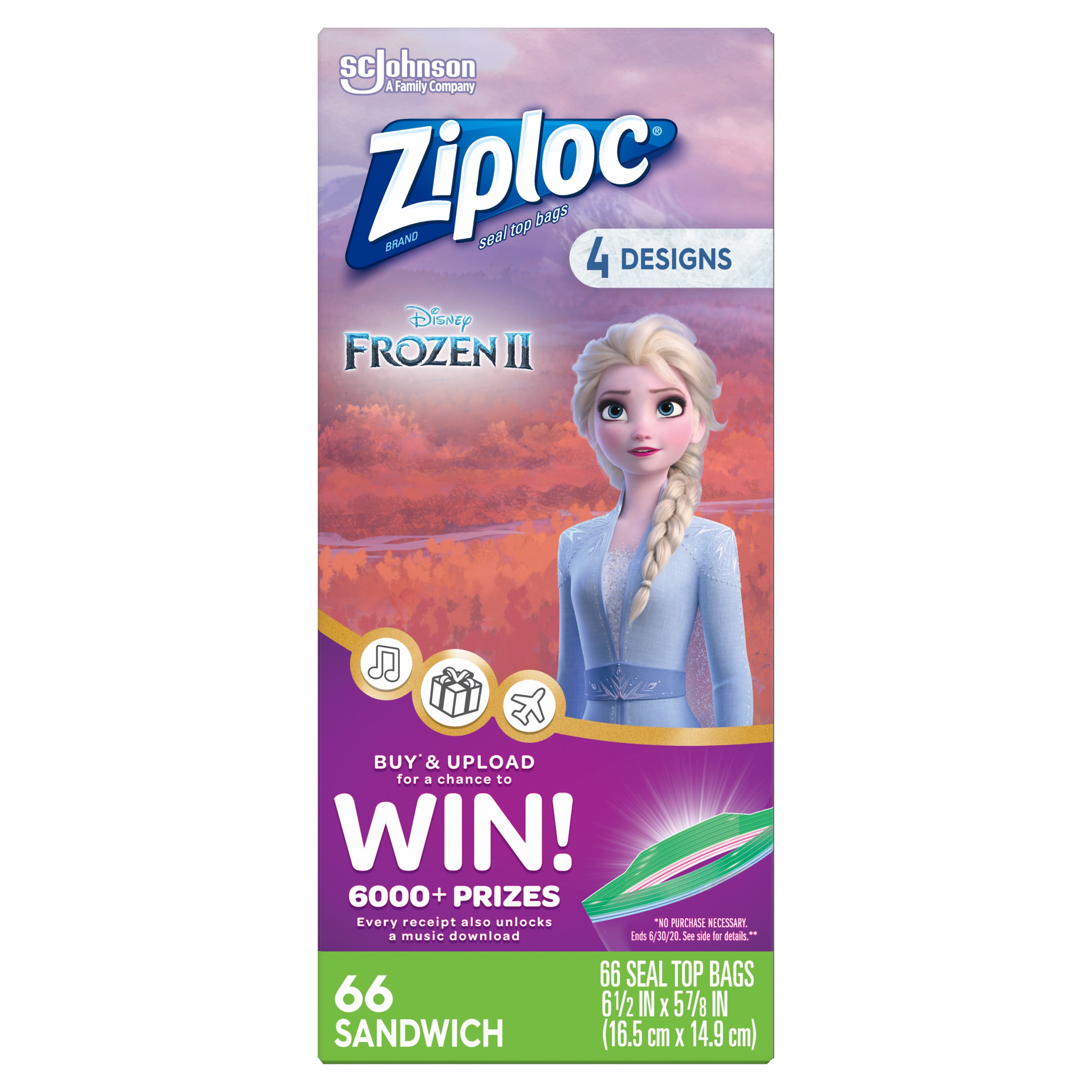 Ziploc® Brand Sandwich Bags Disney's Frozen 2, 66 Count