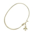 thumbnail image 2 of 7 1/4 inch Oval Eye Hook Bangle Bracelet w/ Fleur de Lis in Gold-Filled, 2 of 3