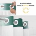 thumbnail image 5 of Gradient Green No Hook Shower Curtain with Snap in Liner Modern Abstract Minimalist Green White Ocean Beach Waterproof Bathroom Shower Curtain with See Through Top Window for Bathtub 72" x 72", 5 of 9