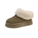 thumbnail image 1 of Botas de piel de suela gruesa para mujer, ropa exterior integrada de piel de invierno, botas de nieve con forro polar aumentado y engrosado, 1 of 6