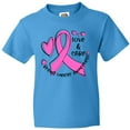 thumbnail image 3 of Inktastic Love, Care, Cure Breast Cancer Awareness Pink Ribbon Youth T-Shirt, 3 of 5