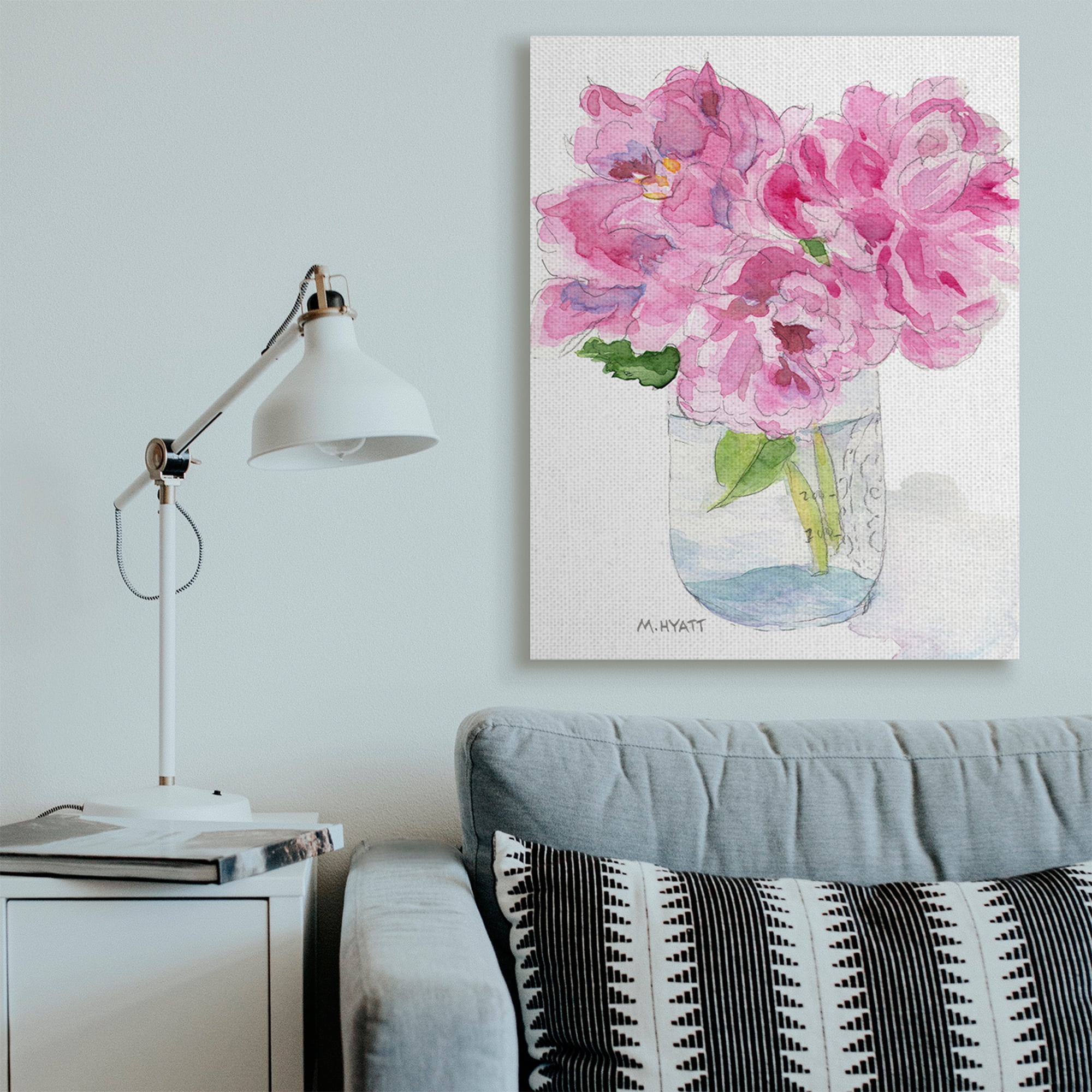 Stupell Industries Pink Peonies in Classic Canning Jar Canvas Wall Art, 36 x 48, Design by Melissa Hyatt LLC