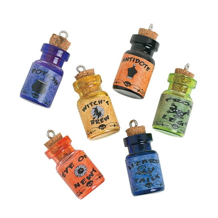 Wizard Realm Party Supplies Fun Express - Wizard Potion Charm Bottles for Halloween - Craft Supplies - Adult Beading - Charms - Halloween - 6 Pieces ()