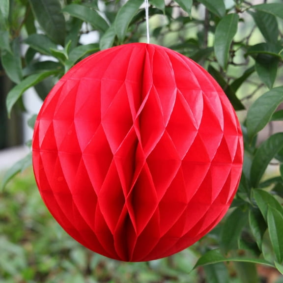 ULTNICE 3Pcs Paper Honeycomb Spheres for Decoration Room Decoration Party Supplies Red Blue Yellow