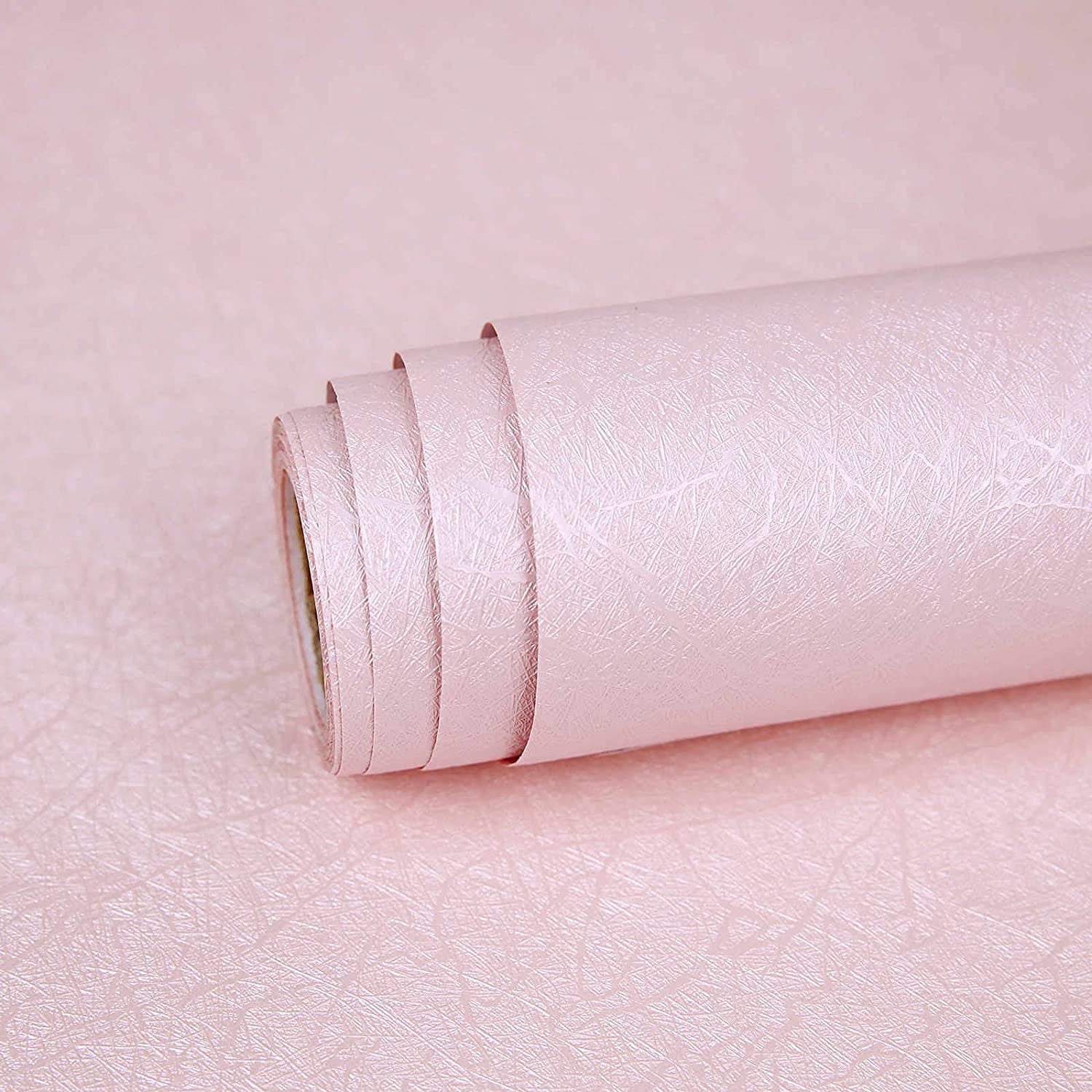 Pink Wallpaper Embossed Self Adhesive Peel and Stick Wallpaper 
