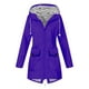 thumbnail image 2 of ICHUANYI Clearance Women Solid Color Rain Jacket Outdoor Hooded Windproof Loose With Pocket Coat(Purple, L) ICHUANYI WER2023081405016, 2 of 5