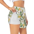 thumbnail image 1 of Balery Fruit Pears Pantalones cortos deportivos para mujer con forro y dos bolsillos, elásticos, para entrenamiento, gimnasio, yoga-Medium, 1 of 7