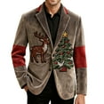 thumbnail image 4 of oelaio Christmas Blazer Men Holiday Corduroy Dinner Jackets Plus Size Sport Coats Xmas Santa Jacket Funny Outfits Party Suits Snowflake Print One Button Lapel Blazers with Pockets Gray S, 4 of 8