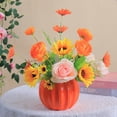 thumbnail image 4 of Faux Silk Flower Centerpiece, Realistic Floral Arrangement With Decorative Vase Maintenance Free Decor, Home Table Display for Bedroom Dining Room Office, 4 of 7