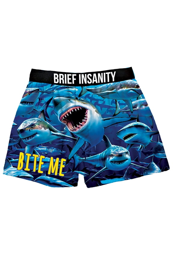 Brief Insanity Bite Me Feeding Frenzy Shark Boxer Shorts
