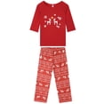 thumbnail image 2 of Conjunto de pijamas navideños para toda la familia INSPIRAR CHIC con estampado de ciervo, camisetas de manga larga y pantalones a juego [Niños y Niñas] L Rojo, 2 of 5