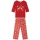 thumbnail image 2 of Conjunto de pijamas navideños para toda la familia Inspire Chic, con estampado de ciervo, camisetas de manga larga y pantalones a juego. [Niños y Niñas] XL Rojo, 2 of 5