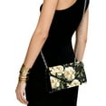 thumbnail image 3 of TSOVTHRID Peony Flower Polka Dot Print Clutch Purses for Women Formal Clutch Handbags with Chain Strap Elegant Evening Bag for Wedding Party Cocktail Prom, Black, 3 of 7