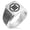 Silver, variant on Stainless Steel Inaba Samurai Crest Needle Stripe Pattern Biker Style Polished Ring