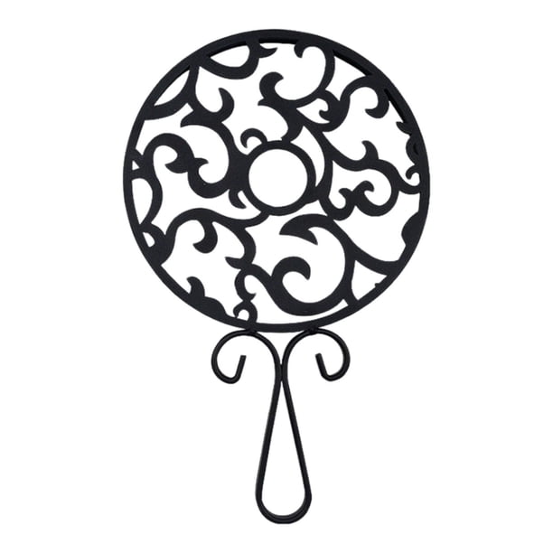 Salvamanteles de hierro para platos decorativo con asa vintage resistente al calor encaje grande