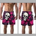 thumbnail image 3 of luoweisi Men's Beach Shorts Quick Dry Swim Trunks with Mesh Lining Couple Skulls XL, 3 of 5