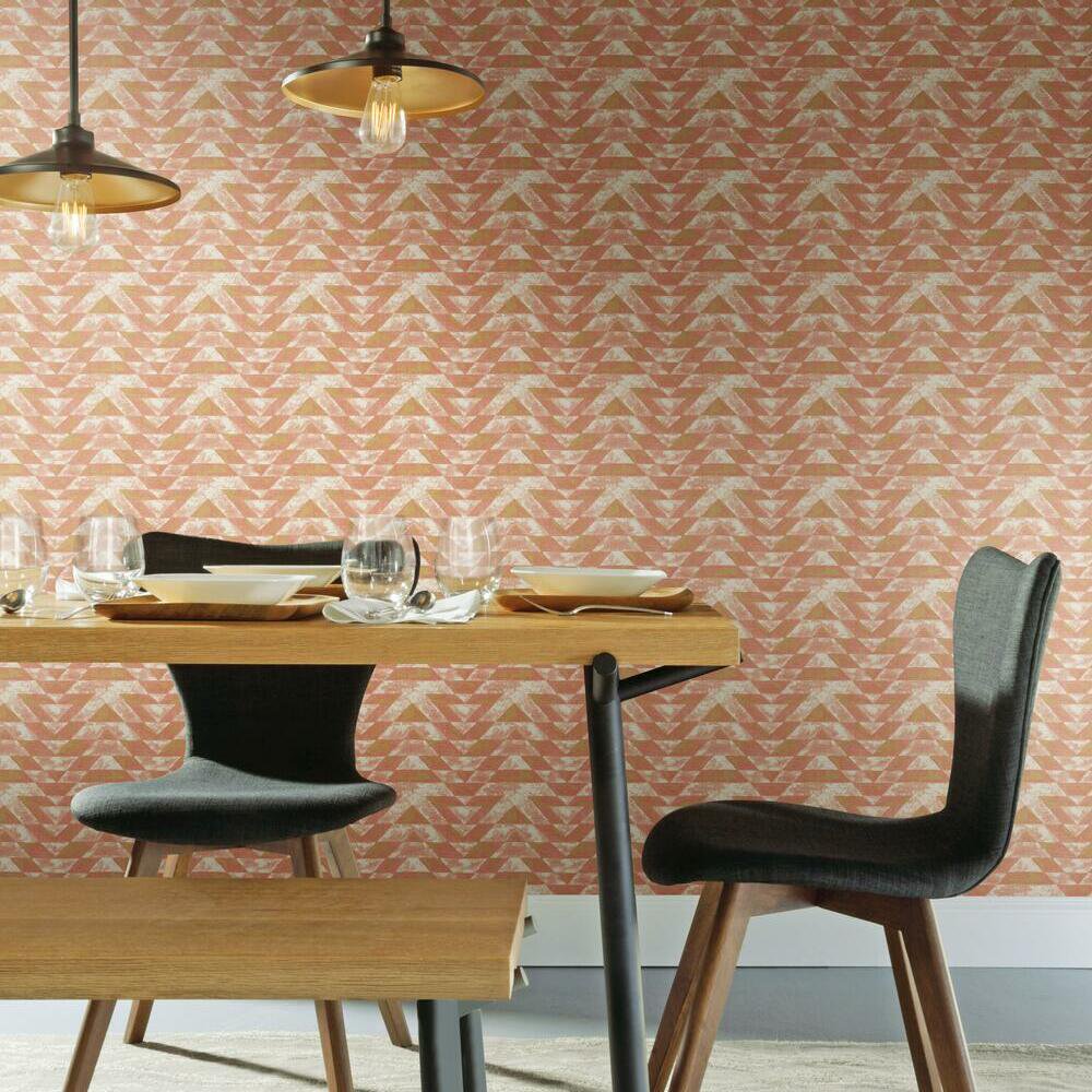 RoomMates Southwest Geometric Orange Peel and Stick Wallpaper Walmart