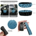 thumbnail image 5 of Yuyamidu Blue Leopard Print Car Seat Cover 15 Pack Front Back Seat Cover with Steering Wheel Cover Seatbelt Strap Pad Trash Can Car Vent Organizer Cup Holders Rearview Mirror Cover Keychain, 5 of 6