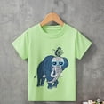 thumbnail image 2 of UFOUND Summer Children Cartoon Animal Short Sleeve T Shirt Boy Fashion Elephant Print Casual Top Soft Dailywear, 2 of 8