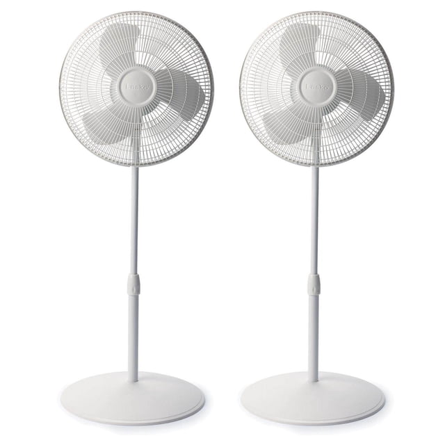 Lasko Ventilateur sur Pied Oscillant à 3 Vitesses de 16 Pouces, Réglable, pour Plancher (Lot de 2)