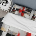 thumbnail image 4 of Designart "Cubic Abstract in Red and Gold I" Cubism Bedding Covert Set - Abstract Red Modern Bed Set With 2 Shams, 4 of 6