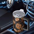 thumbnail image 6 of Sugar Skull Pumpkins Halloween Pattern Tumbler with Handle and Lid,40oz Double Wall Vacuum Insulated Tumbler,Cups Gift for Women and Men, 6 of 7