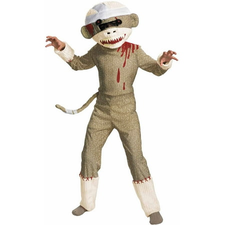 UPC 039897194295 product image for Disguise Boys Zombie Sock Monkey Scary Mask Halloween Costume Medium (7/8) | upcitemdb.com