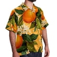 thumbnail image 2 of Tangerine Men's Short Sleeve Printed Poplin Shirt with Spread Collar Tops - Casual Button Down Summer Beach Shirt for Men and Women, 2 of 6