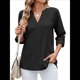thumbnail image 2 of Blusa Informal con Cuello en V para Mujer, con Ojales, Bordada y Hueca, Ideal para Playa y Vestir. Negro XL, 2 of 10