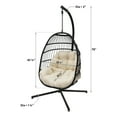 Abble Wicker Hanging Chair Cushion and Stand Beige/Black