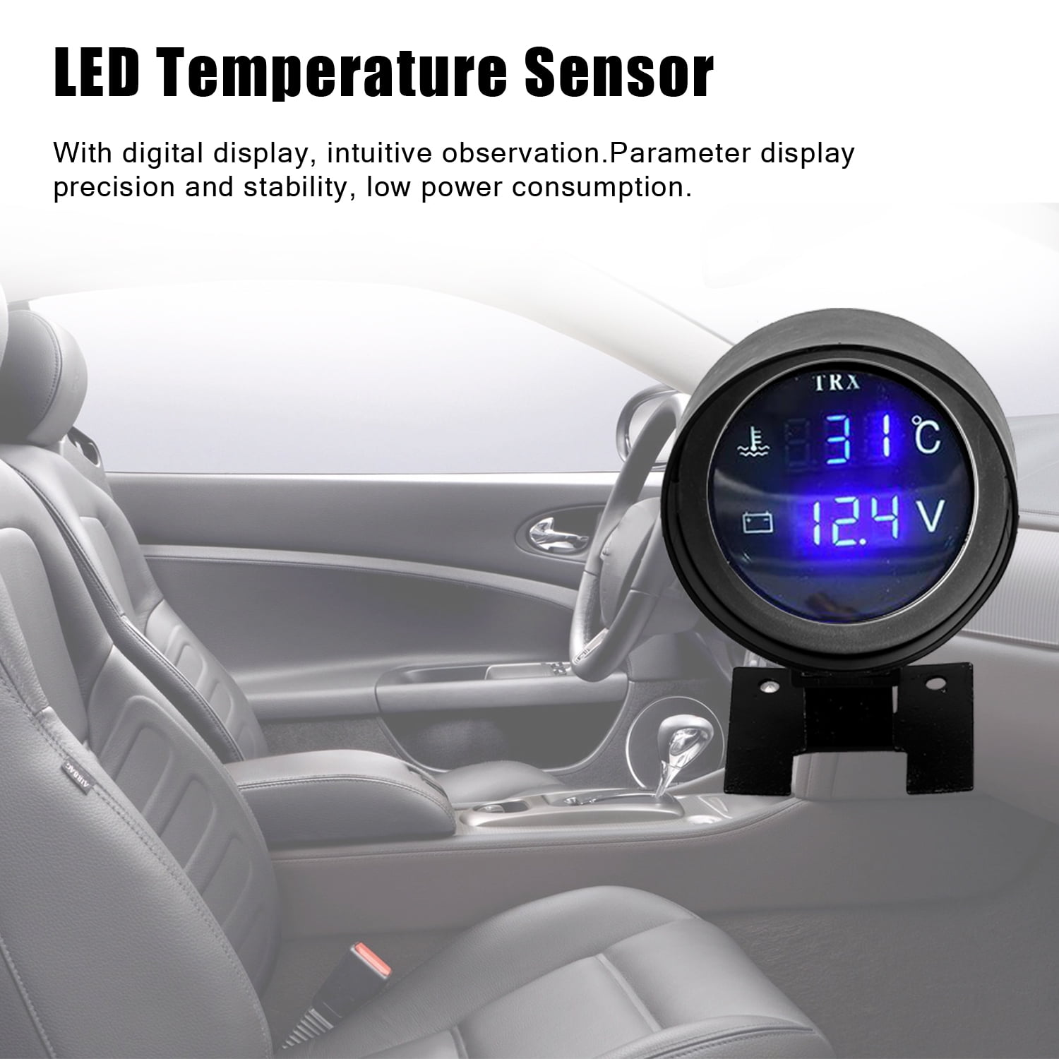 Framespolish Round LED Digital Car Truck Water Temp Gauge Temperature Sensor Temperatura Moto Voltmeter Volt Voltage Meter 2 in 1 12V 24V Framespolish Round LED Digital Car Truck Water Temp Gauge Temperature Sensor Temperatura Moto Voltmeter Volt Voltage Meter 2 in 1 12V 24V