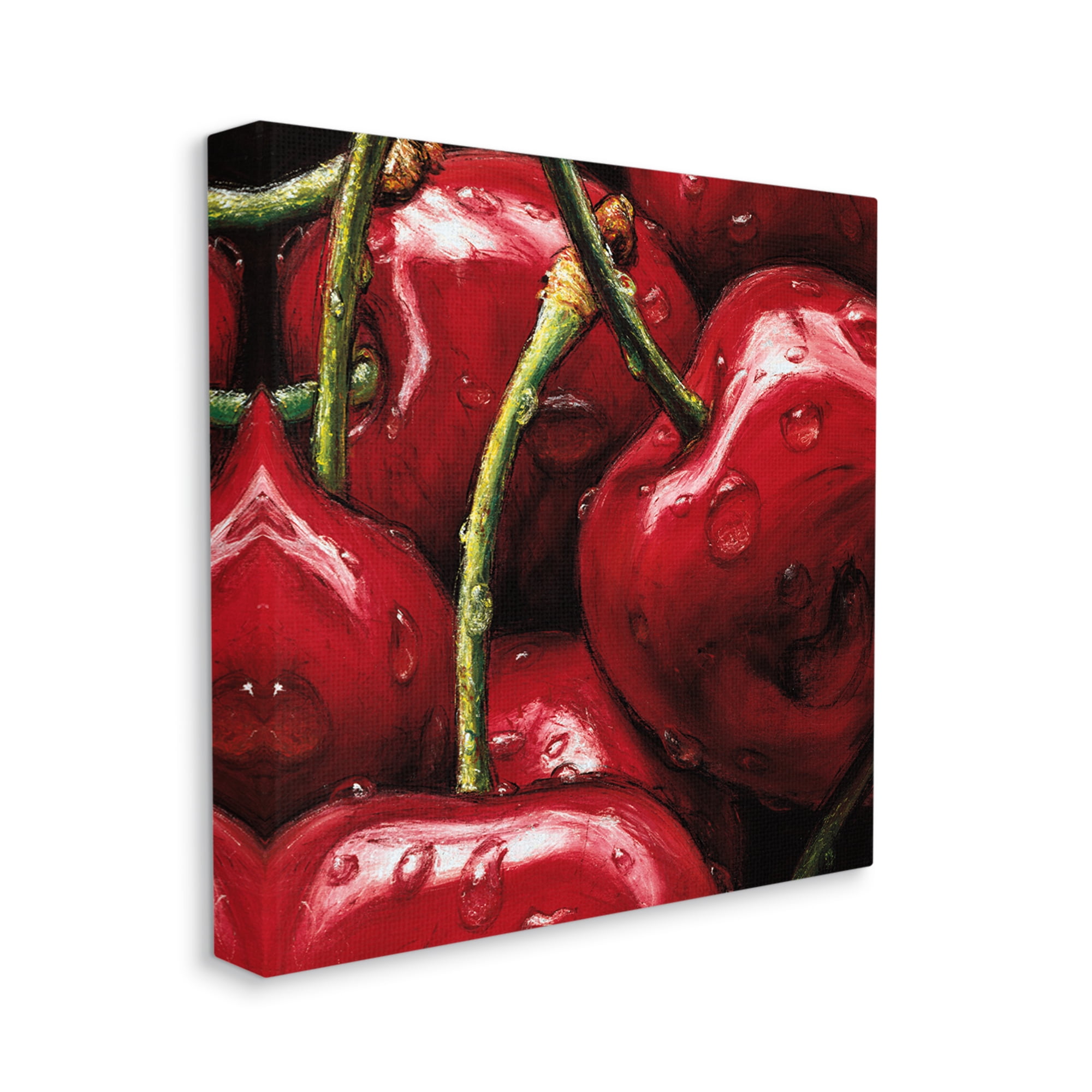 Stupell Juicy Red Cherries Close Up Food & Beverage Painting Gallery Wrapped Canvas Print Wall Art