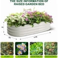 thumbnail image 3 of Qinaqin 4.5 x 2 1 FT Ovalado Galvanized Raised Garden Beds (2 Pcs) Blanco Abierto Ended Base Grande Metálico Planter para Vegetables y Flowers Tool Free Assembly, 3 of 5