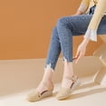 thumbnail image 6 of HomeDM Womens Closed Toe Sandals Espadrilles Platform Ankle Strap Sandals Summer Beach Wedges Sandals, Yellow Size 6, 6 of 7