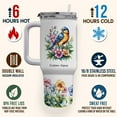 thumbnail image 4 of Custom Indigo Bunting Bird Lover 40oz Tumbler with Handle and Straw – Personalized Stainless Steel Travel Mug with Lid – Gift for Women Girls Birthday Christmas Animal Theme, 4 of 6