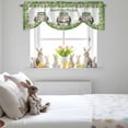 thumbnail image 4 of Happy Easter Day Tie Up Valances Curtain, Spring Bunny on Track Egg Grass Flower Country Adjustable Rod Pocket Short Window Treatment Tie Up Curtains Valances for Kitchen Bathroom 42x18 Inches, 4 of 9