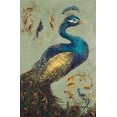 thumbnail image 2 of Hakimipour, Tiffany 11x14 White Modern Wood Framed Museum Art Print Titled - Peacock on Sage I, 2 of 4