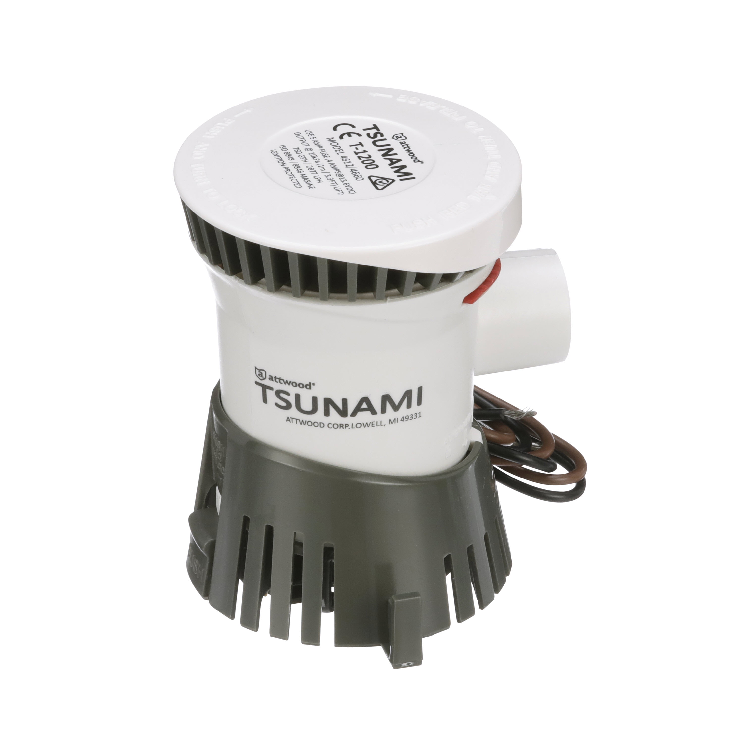 Attwood 4612 7 Tsunami T1200 Bilge Pump 1200 Gph 12 Volt Walmart Com