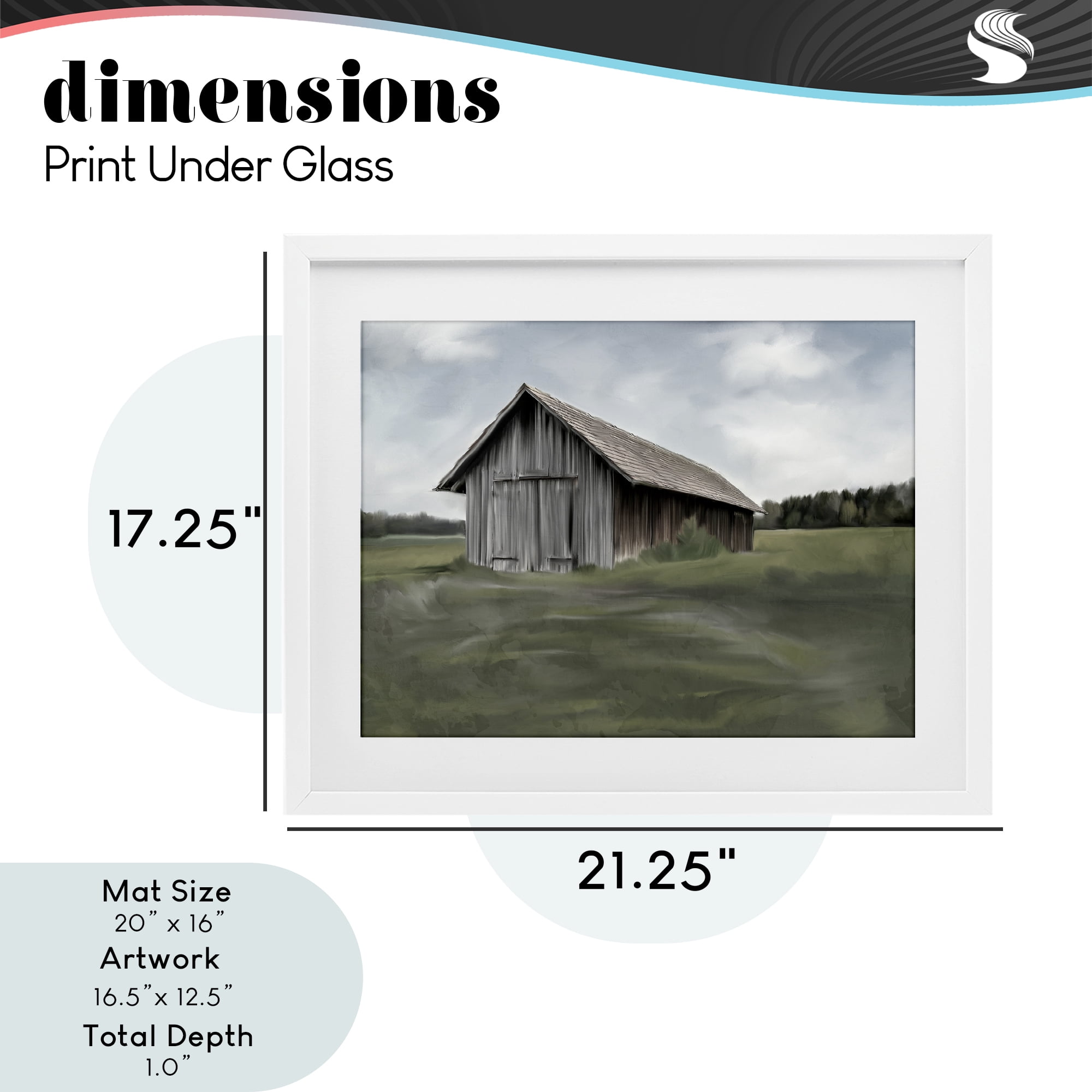 Stupell Industries Farm's Back Pasture White Framed Print Under Glass, design by Kim Allen